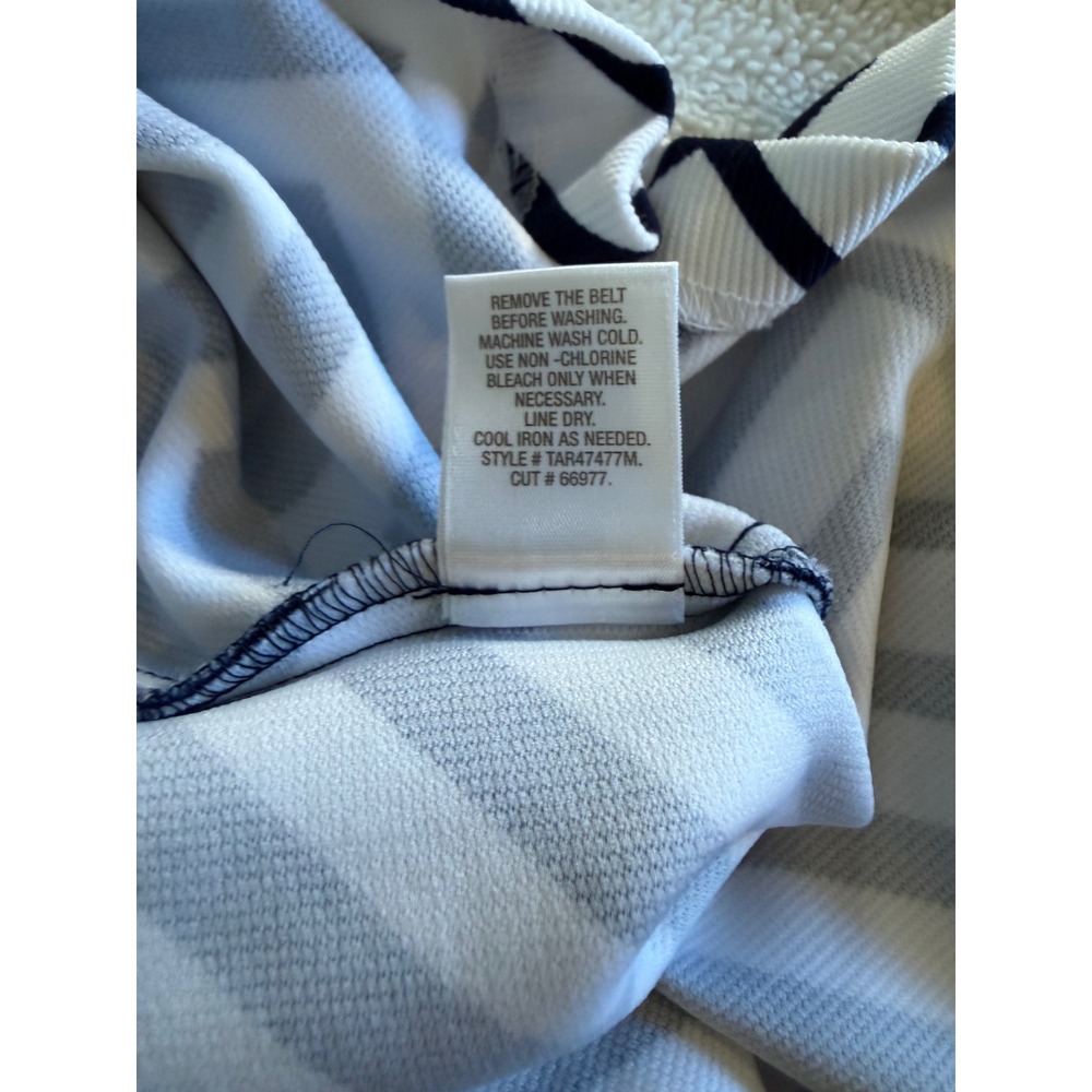 Danny & Nicole Navy Blue White Chevron Sheath Dress Size 10 Sleeveless - Picture 5 of 7